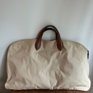 Hermes Cream Victoria Canvas Briefcase with Barenia fauve leather